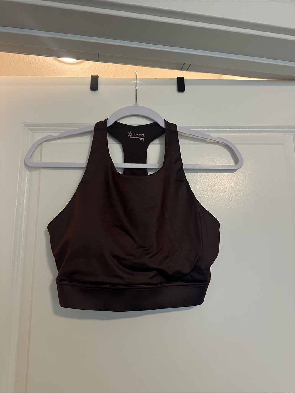 Women's High-Neck Sports Bra in Dark Brown by Offline